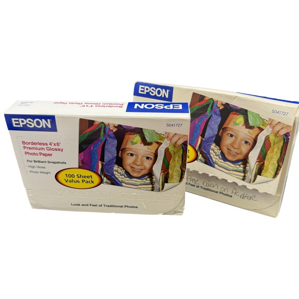 📸 Epson 4x6 Premium Glossy Photo Paper 100 Sheet Value Pack New 2 Bag Bundle